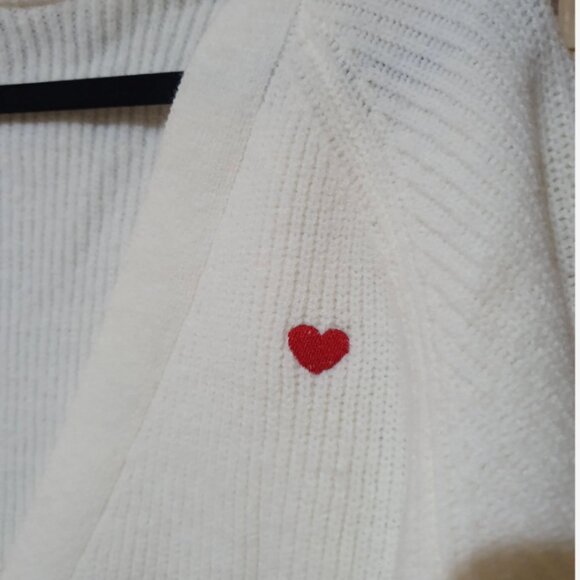 Beige Frenchy Heart Embroidery Button Front Cardigan - Picture 7 of 11